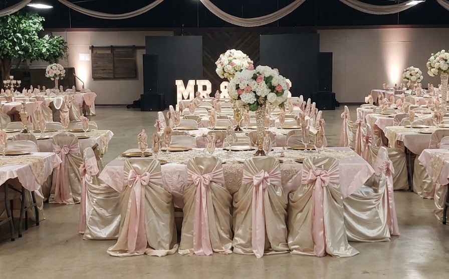 Event setup inside McQueeney Lions Club Event Hall